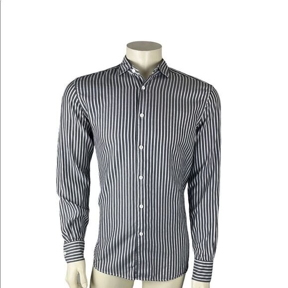 Ermenegildo Zegna L/S Striped Dress Shirt Like New Condition Size Large - Picture 5 of 8